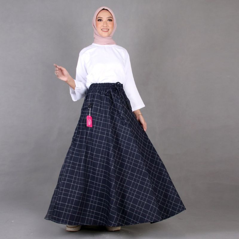 ROK FLANEL IMPORT PANJANG/ROK TARTAN/ROK KOTAK COD ROK TARTAN PLISKET / ROK TARTAN JUMBO KOREAN STYLE / ROK BENTUK A / ROK SEMI WOLL