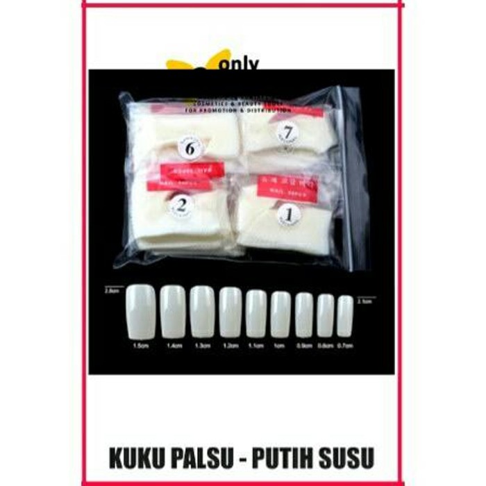 NAIL ART KUKU PALSU PUTIH SUSU isi banyak