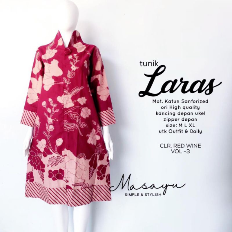 Laras tunik katun sanforized