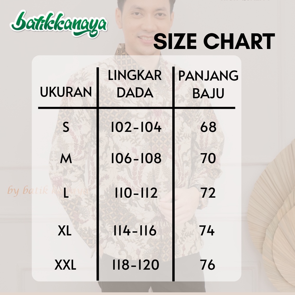 Kanaya - Kemeja Batik Pria Lengan Panjang Full Furing Bahan Katun Kualitas Ekspor ARKANA