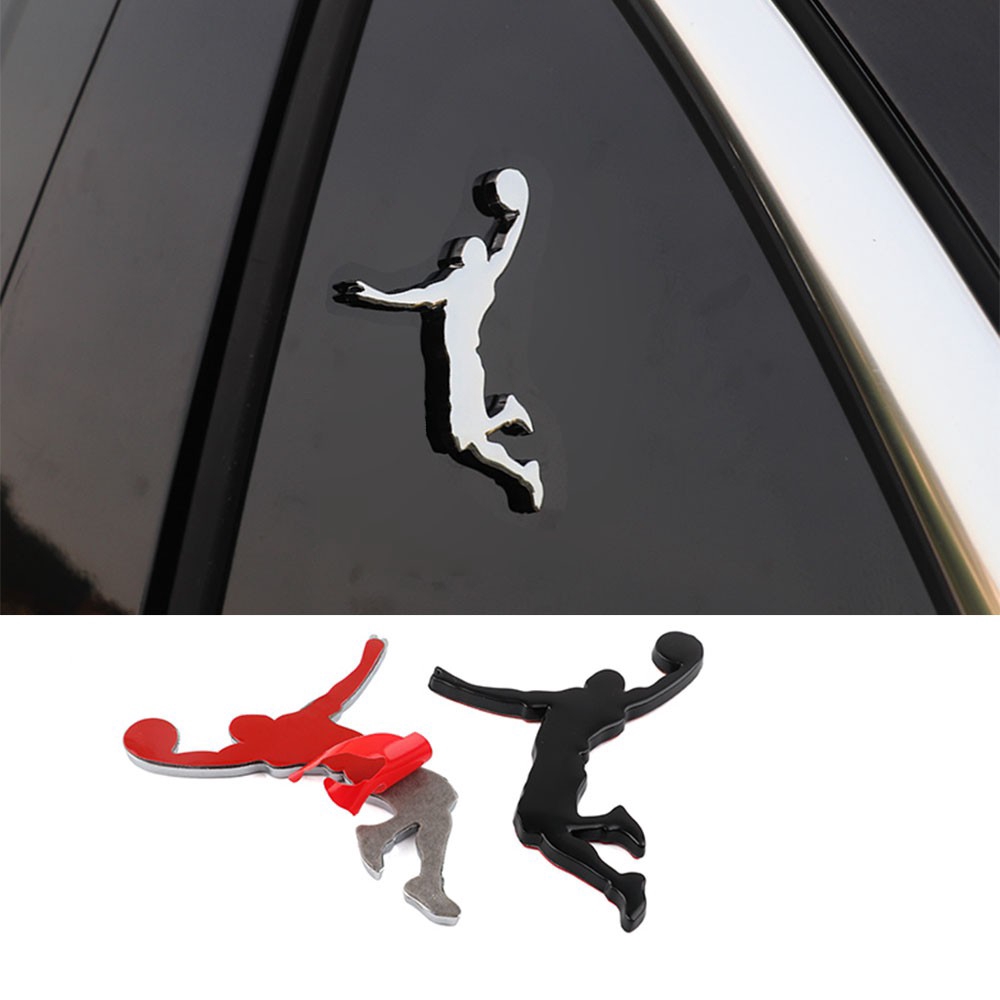 1pc Stiker Emblem Logo Air Jordan James Nba Bahan Metal Untuk Mobiltruk