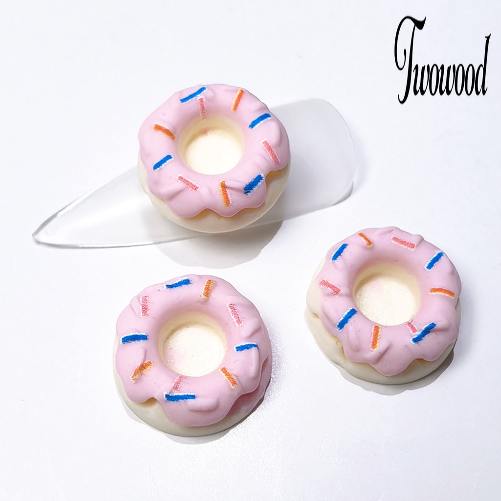 20 Pcs Aksesoris Kuku Bentuk Donat 3D Bahan Resin Untuk Perempuan