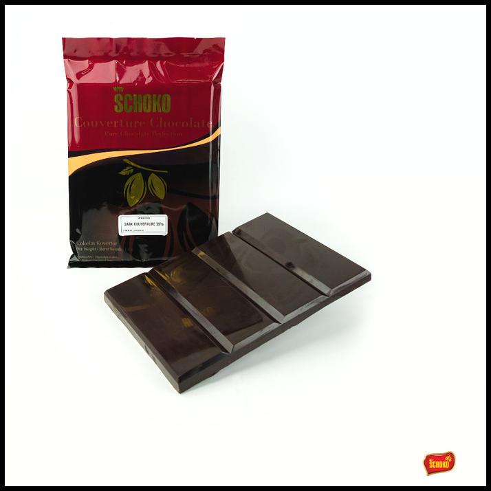 

Schoko Dark Chocolate Couverture 56% Blok / Packing 1 Kg