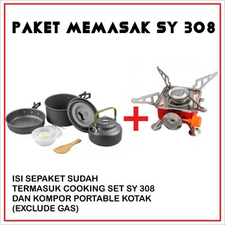 Jual (PAKET) DS-308 cooking set DS-300 DS-301outdoor Nesting kompor