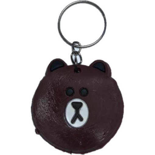 PEACH - Gantungan Kunci Karakter Unik Keychain PVC Souvenir / Souvenir Gantungan Kunci Karakter Lucu G210-Brown