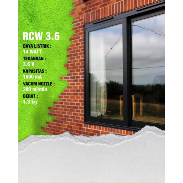 RYU RCW 3.6 Mesin Pembersih Kaca Jendela Wiper Cordless Window Cleaner