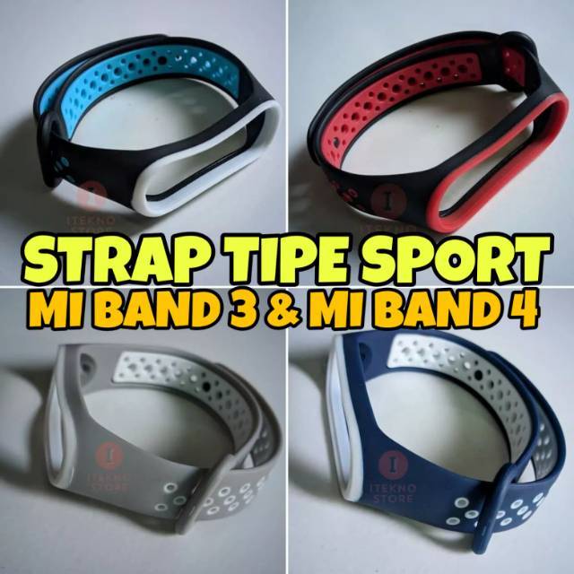 Strap Xiaomi Mi Band 4 / MiBand 3 Silikon Motif Sport - Replacement Silicone MiBand