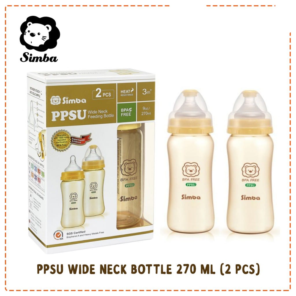 Simba - PPSU Wide Neck Feeding Bottle 270ml (2pcs)