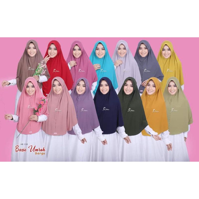 Basic umroh Abika / bergo Jumbo Abika/bergo polosl