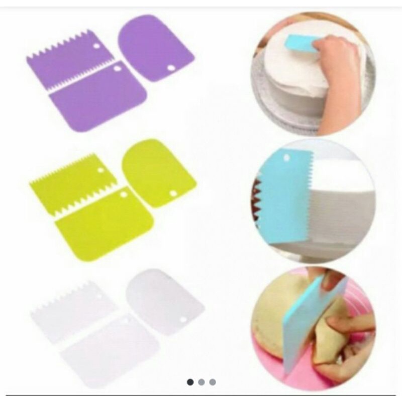 scraper kue 3in1 / alat potong adonan 1set isi3