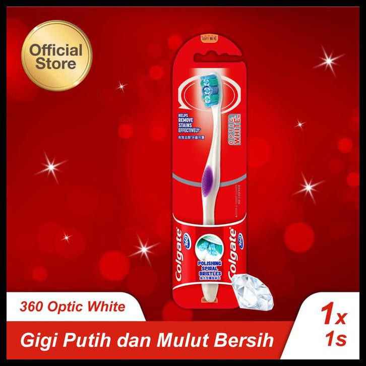 BAYAR DITEMPAT Colgate 360 Optic White Toothbrush/Sikat Gigi 1s (114818) TERUJI