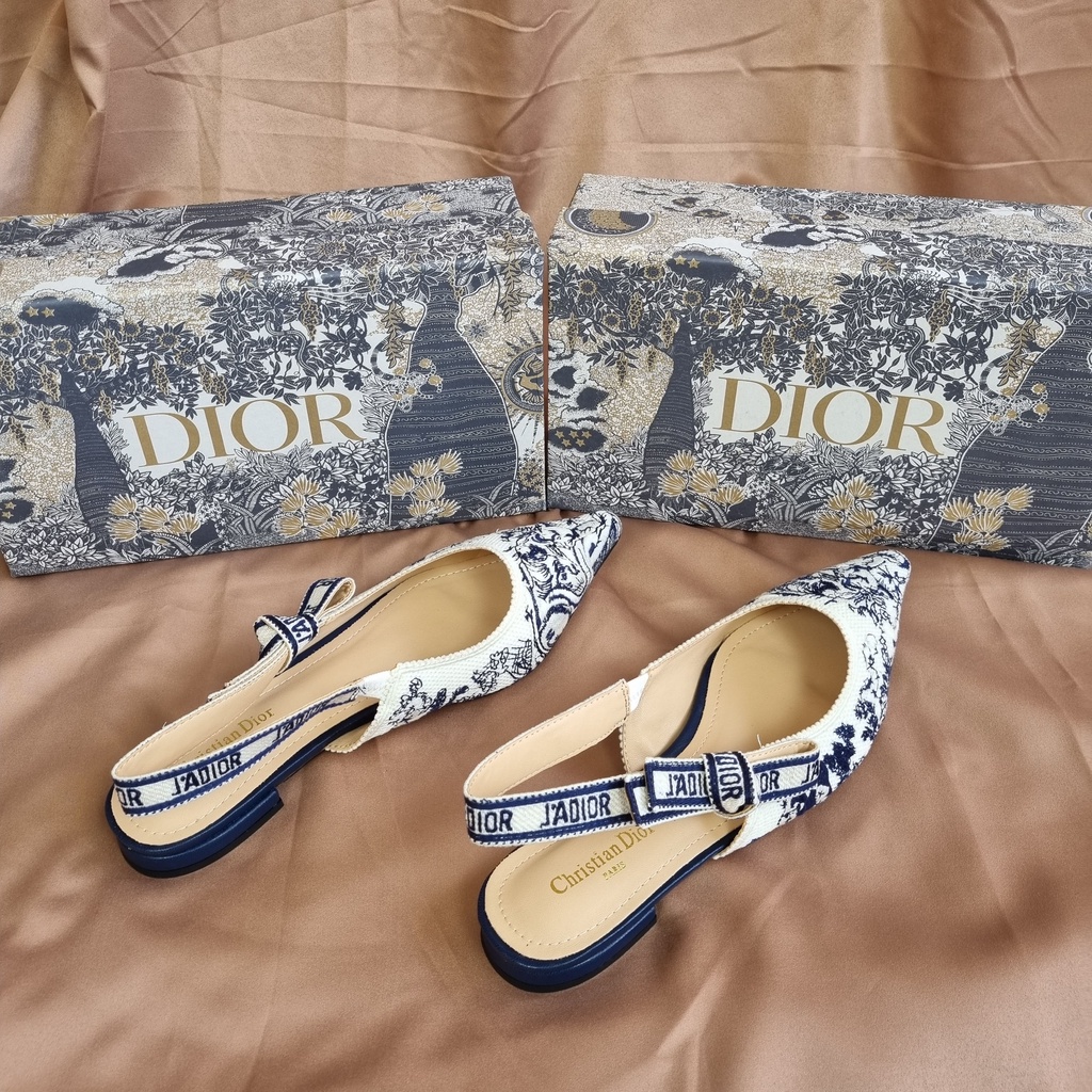 SEPATU D1OR WANITA FLOWERY SLINGBACK PUMP