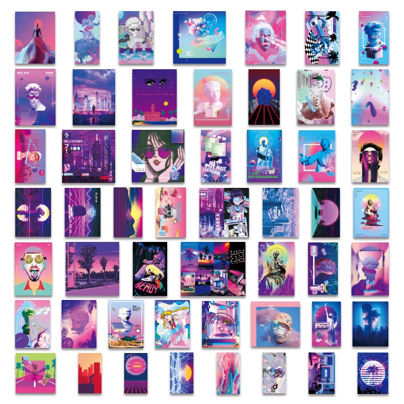 200pcs / set Stiker Graffiti Perempuan Acak Tahan Air Untuk Dekorasi