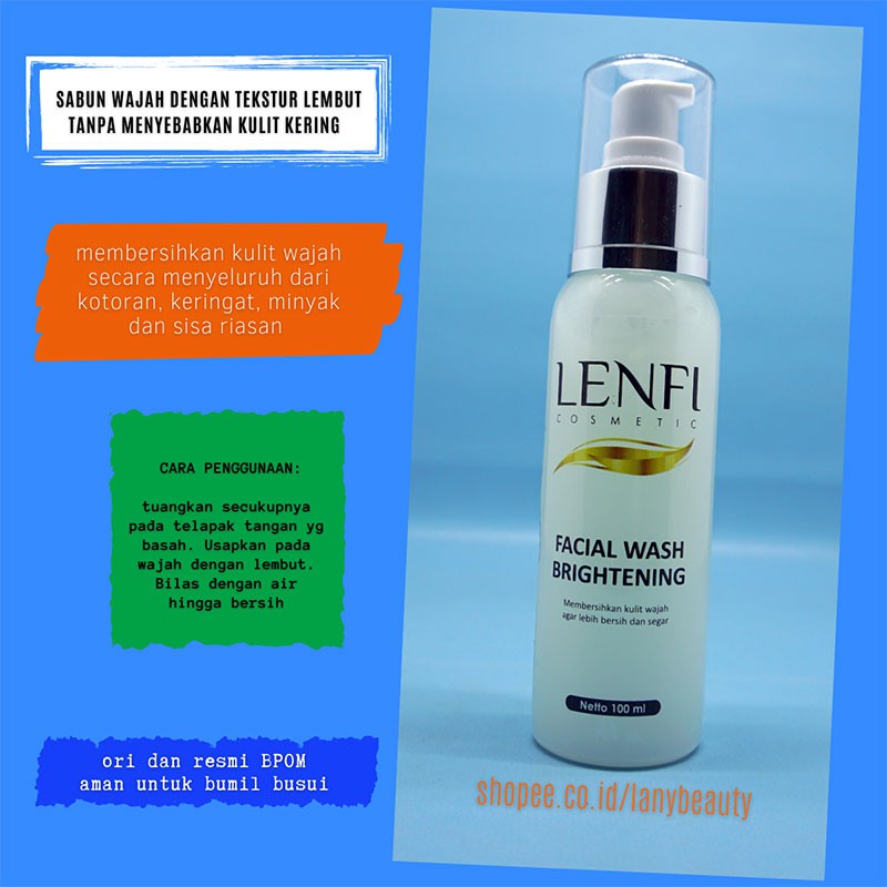 LENFI FACIAL WASH BRIGHTENING sabun pencerah wajah resmi BPOM