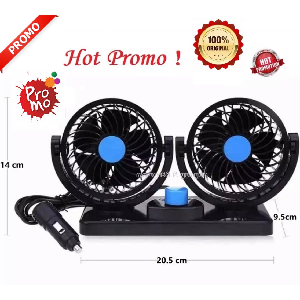 Kipas Angin Mobil Ganda Fan T303 &amp; T304 - Hitam