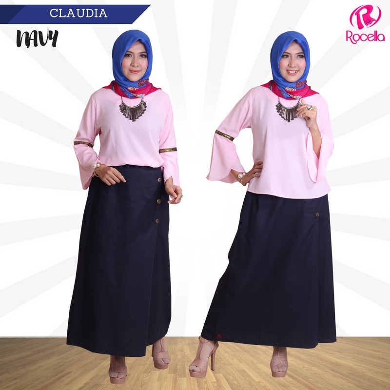 Rocella Rok Claudia | Rok Muslimah | Rok Polos Katun | Rok Katun | Rok Kerja