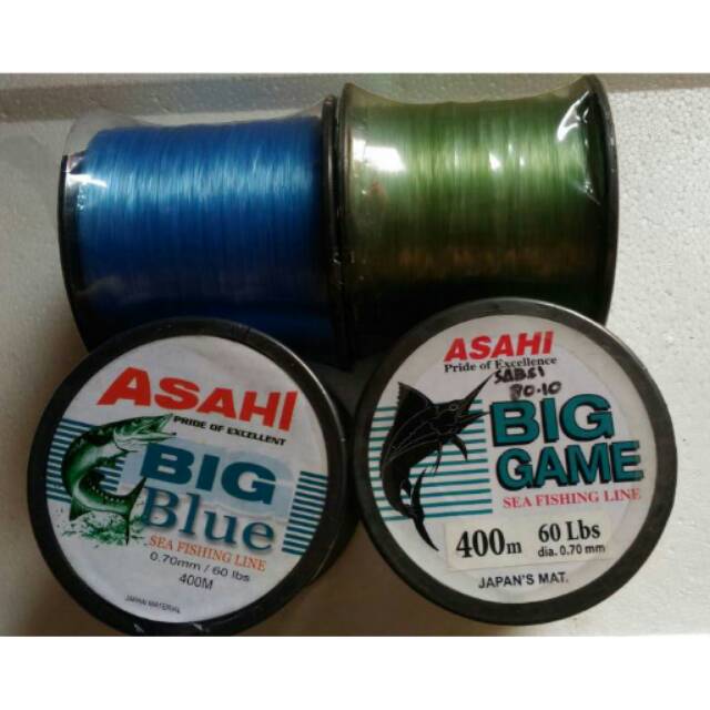(HANYA WARNA BIRU) SENAR 0.70MM 400METER ASAHI BIG GAME & BIG BLUE SEA FISHING LINE NYLON SENAR PANC