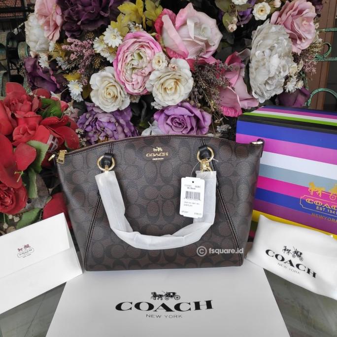 COACH KELSEY SMALL IN SIGNATURE CANVAS ORI ORIGINAL AUTHENTIC ASLI