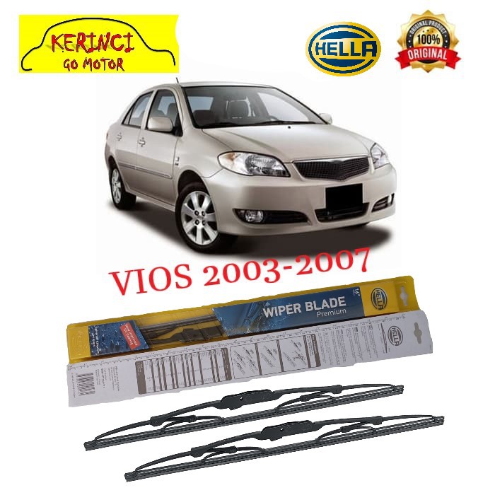 WIPER TOYOTA VIOS 2003-2007 HELLA PREMIUM 22&quot; &amp; 14&quot; SEPASANG WIPER