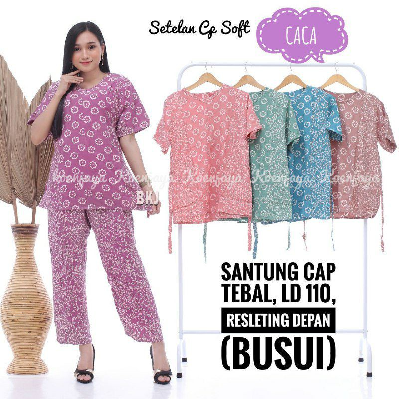 SETELAN CP BATIK CP SOFT | Setelan Lengan Pendek Batik - Motif Abstrak - Leher resleting - Busui