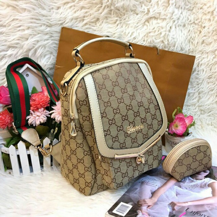Tas Wanita Import Tas Batam Tas Ransel Gucci  Free Pouch Terbaru