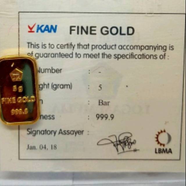 LM antam 5gr .LOGAM MULIA ANTAM 5GRAM .Emas batangan antam 2012-2017 (Random)