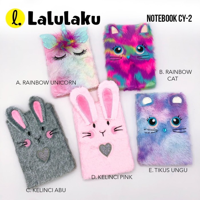 misi- Notebook CY2 Buku tulis Bulu Diary Agenda lucu kado ultah unik