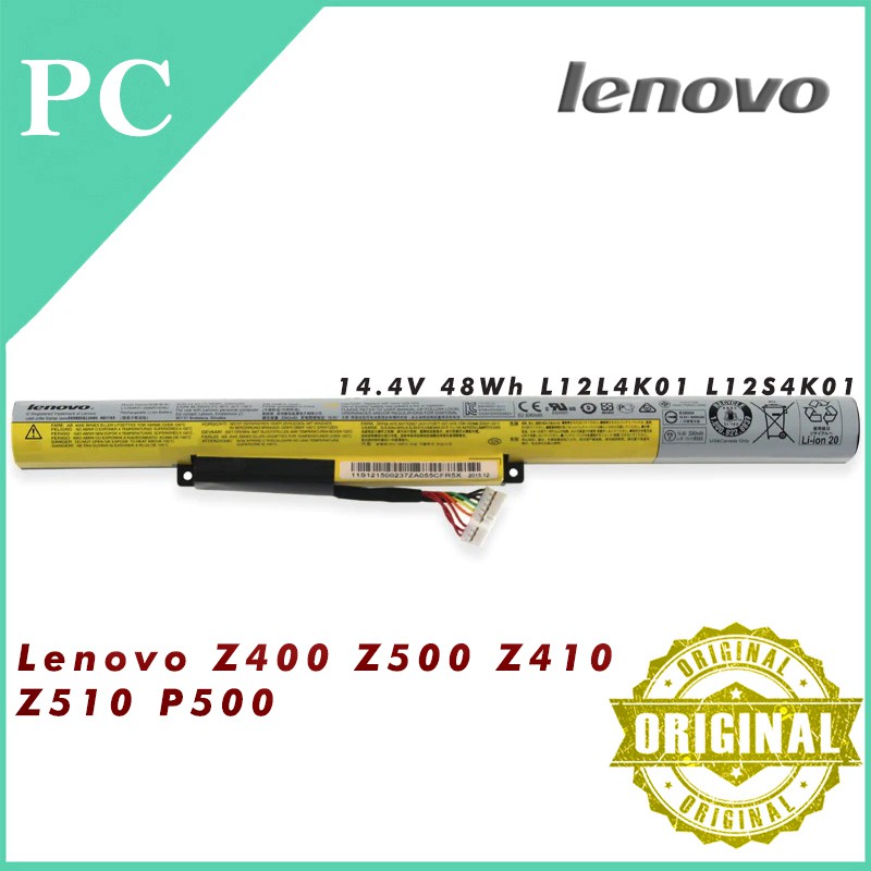 Baterai Laptop Lenovo Z400 Z500 Z410 Z510 P500 L12S4K01 L12L4K01 Original