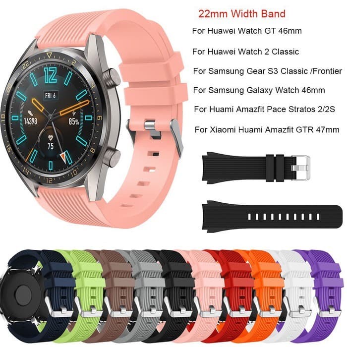 STRAP TALI JAM TANGAN - RUBBER BAND STYLE VERTICAL SILICONE 22MM - FOR HUAWEI GT2 46MM WATCH