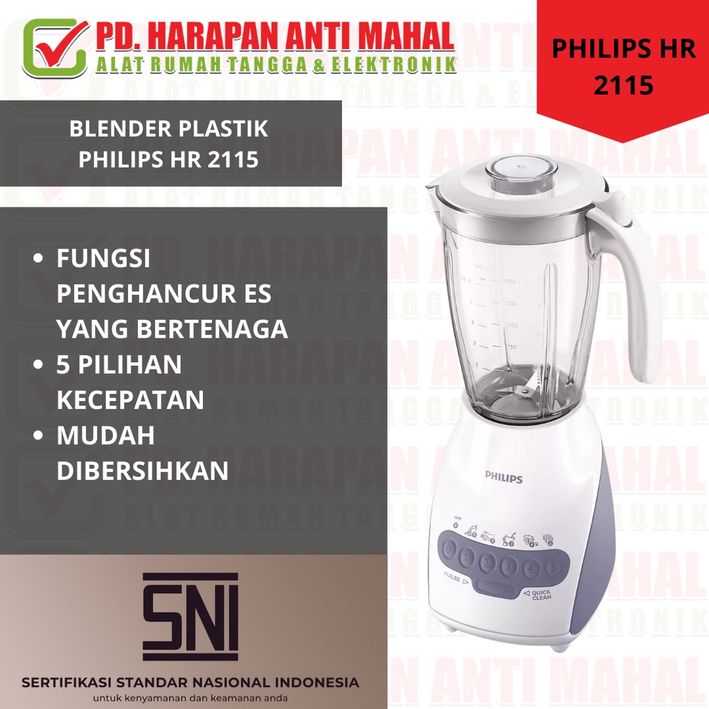 BLENDER PHILIPS HR 2115/ BLENDER PLASTIK PHILIPS HR 2115/ BLENDER AWET PHILIPS HR 2115/ BLENDER 5 KE
