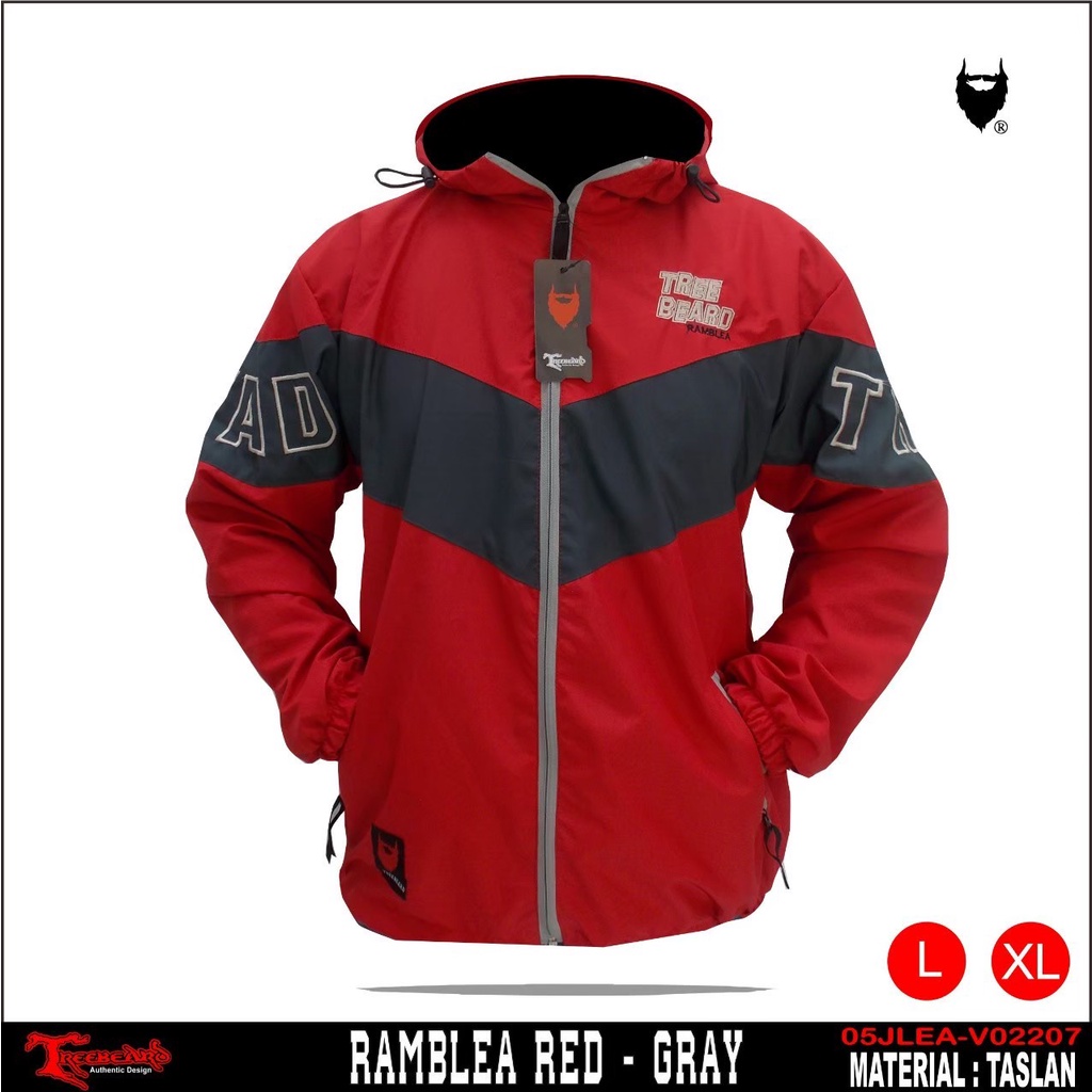 TERBARU ! Jaket Gunung Pria Waterproof STROMLINE Treebeard Anti Air Taslan Jaket Outdoor Hiking Windproof / Jaket Outdoor Pria Wanita Anti Air / Jaket Motor-LEA RED GRAY