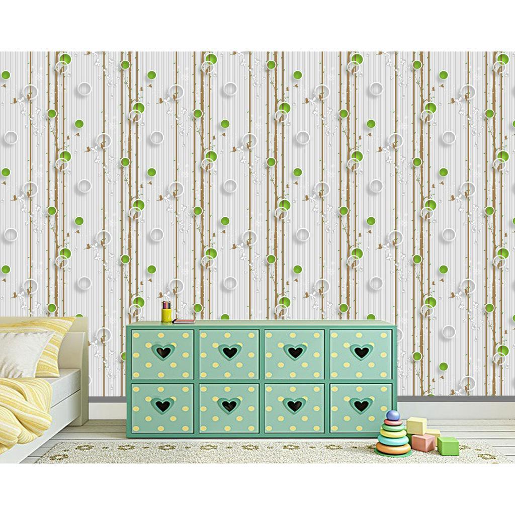 Wallpaper dinding kamar tidur Murah 45cmx9M Motif Best Seller Wallpaper 3d Batang Daun Bulat  Best pompom