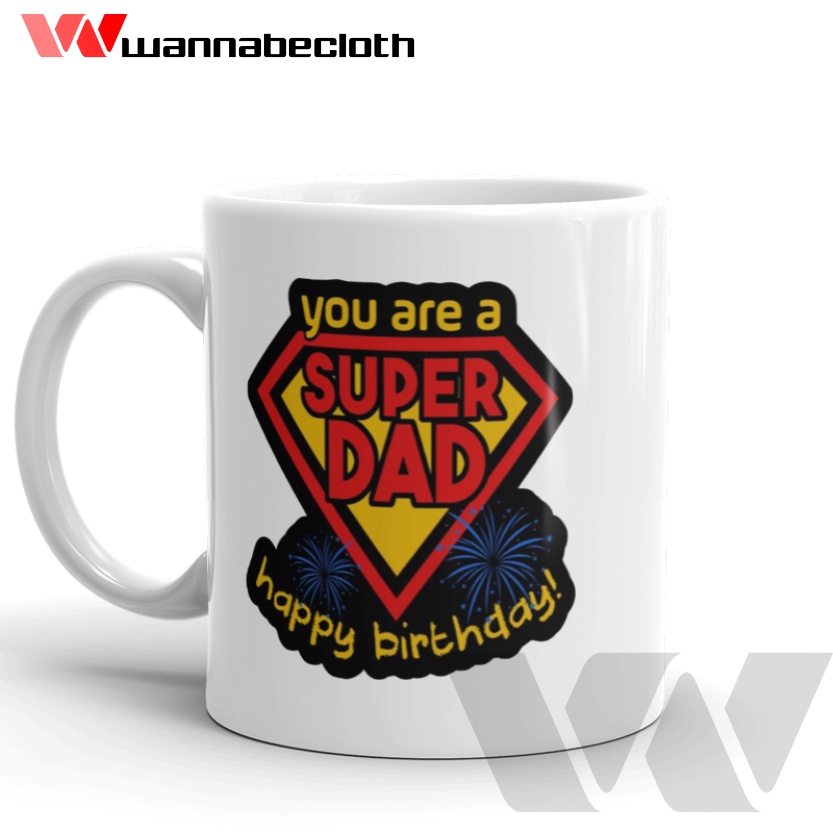 Mug Custom Cetak Mug Souvenir Mug Kado Ulang Tahun Mug Happy Birthday Dad Ayah v7