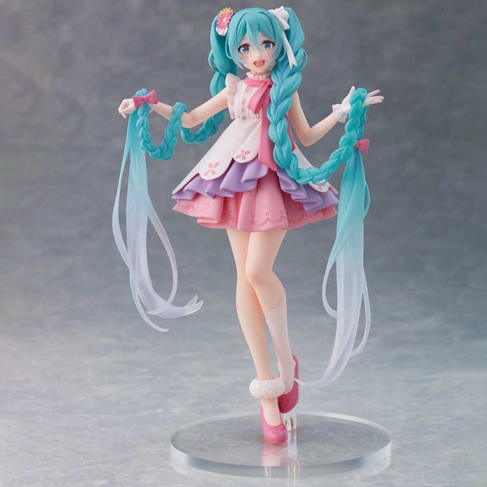 Mainan Action Figures Model Kartun Anime Hatsune Miku Sakura Pink 20CM Bahan PVC Untuk Dekorasi Desktop