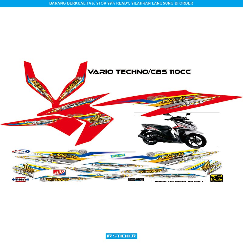 STRIPING VARIO CBS dan techno 110 TRANSPARAN VARIO TECHNO CBS DECAL LIST STICKER THAILAND 03