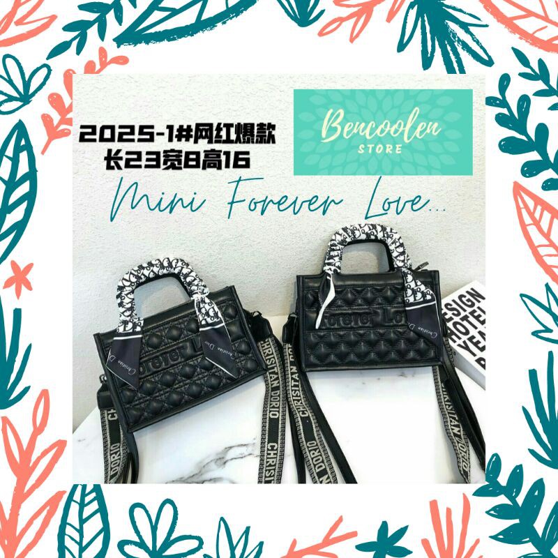 Tas Selempang/Shoulder/Hand Bag Wanita MY 2025 Mini Forever Love Black