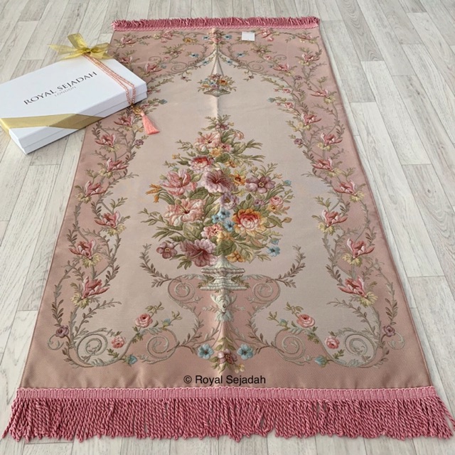 ROYAL SEJADAH LONDON LUXURY PRAYER MAT - RIMSHA (PINK) SAJADAH MEWAH SESERAHAN SAJADAH SULTAN SAJADA