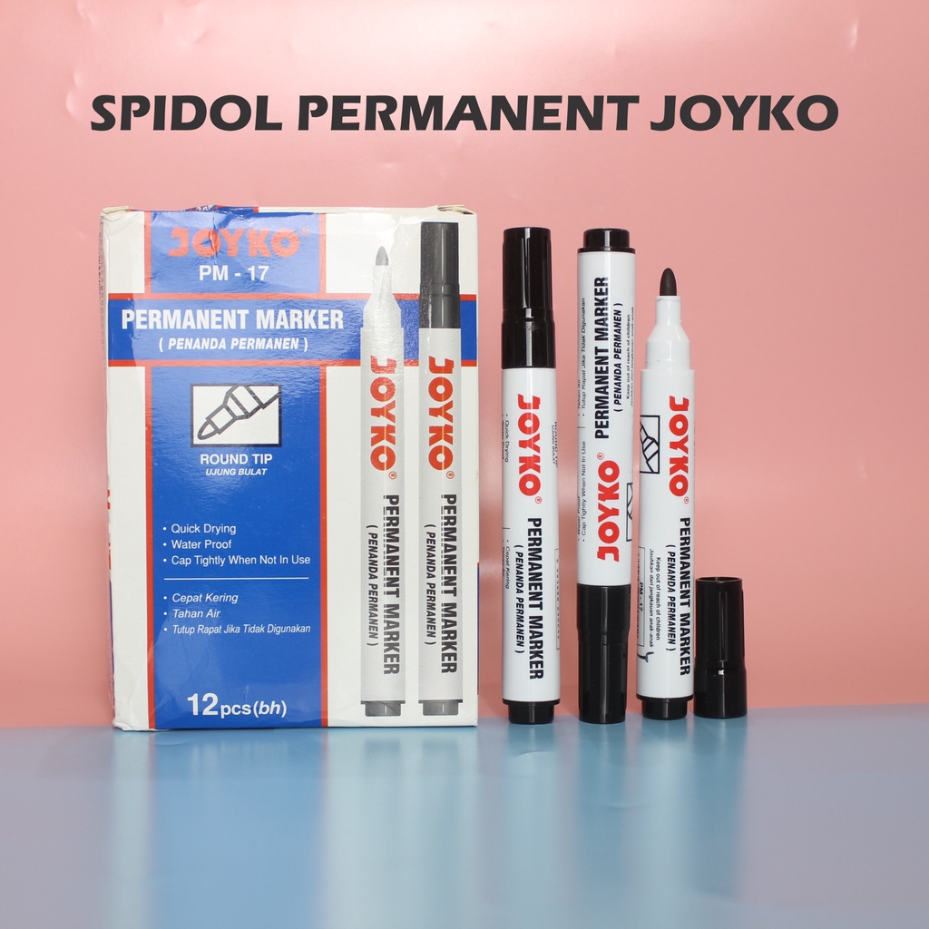 

Perlengkapan Alat Tulis Spidol Hitam Merk Joyko Permanen Marker 1 PCS