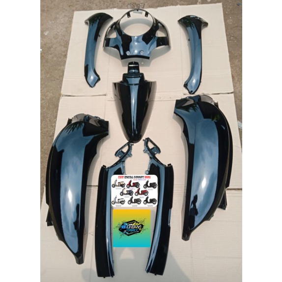 Fullset body scoopy new terbaru prestige sporty led k2f tahun 2020 2021 2022 warna Hitam glossy kila