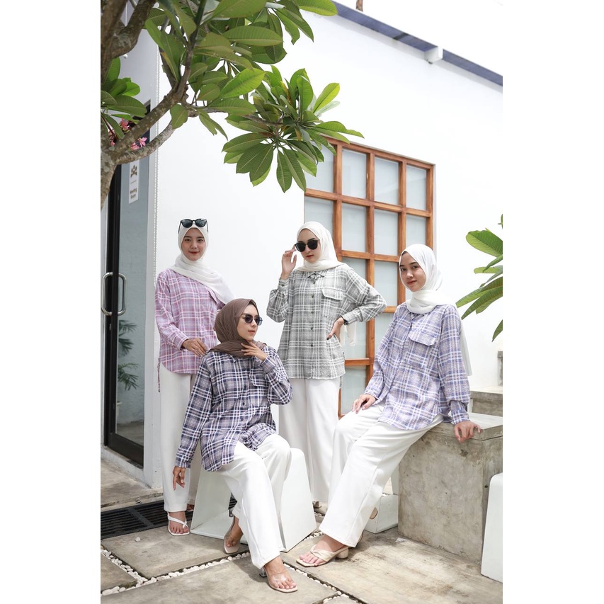 (by.Irumee) FURLA Baju Flanel Wanita / Flanel Import / Kemeja Bahan Flanel Wanita / kemeja Wanita Im