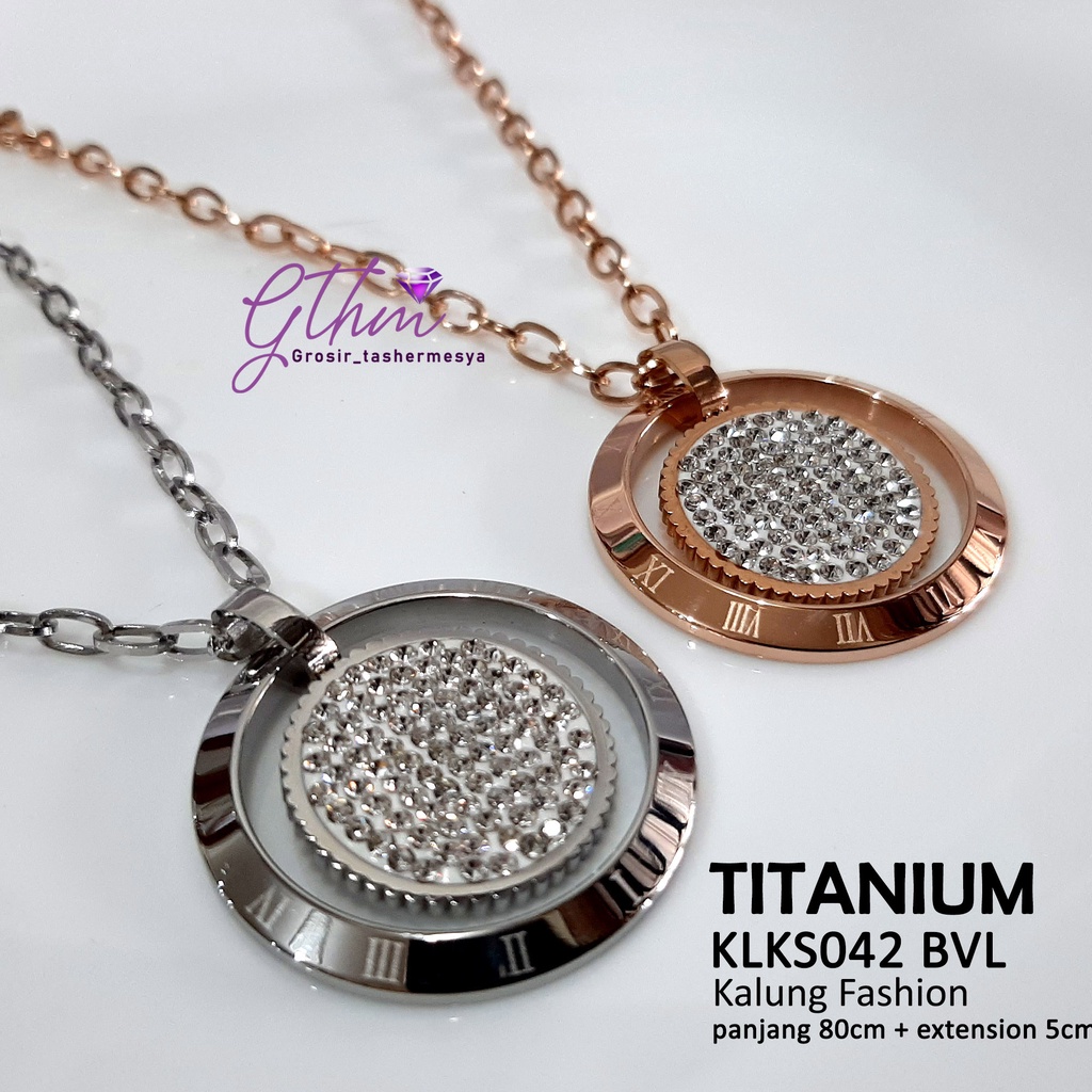 Kalung Titanium Panjang Cocok untuk hijab Stainless Steel Anti Karat Perhiasan Import Kualitas Premium klks042 gthm