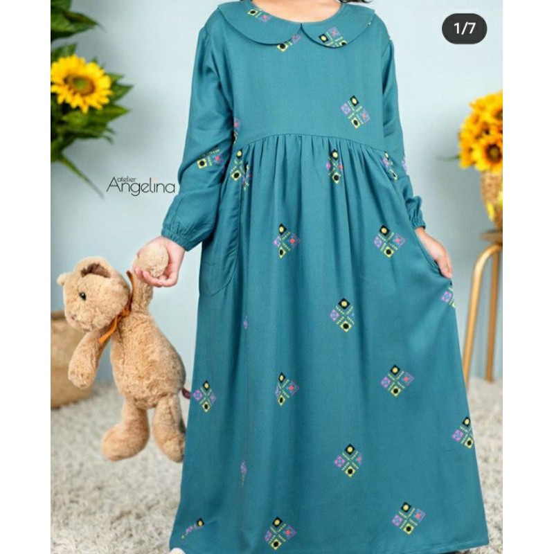 LITTLE SARAH DRESS by ATELIER ANGELINA Ethnic Deep Tosca/ Homedress AtelierAngelina/ Atelierangel