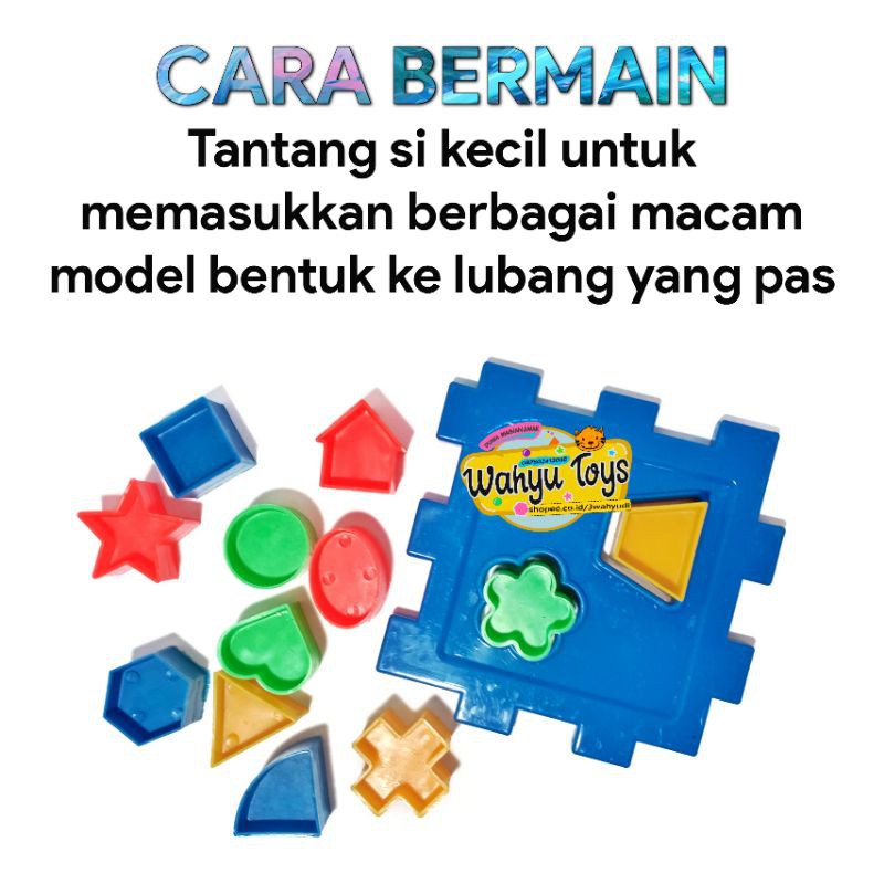 Mainan Edukasi Belajar Menggenal Bentuk Puzzle Ball / Kubus / Bebek Shape