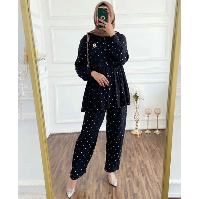 SABRINA ONESET POLKA TUNIK SET RAYON