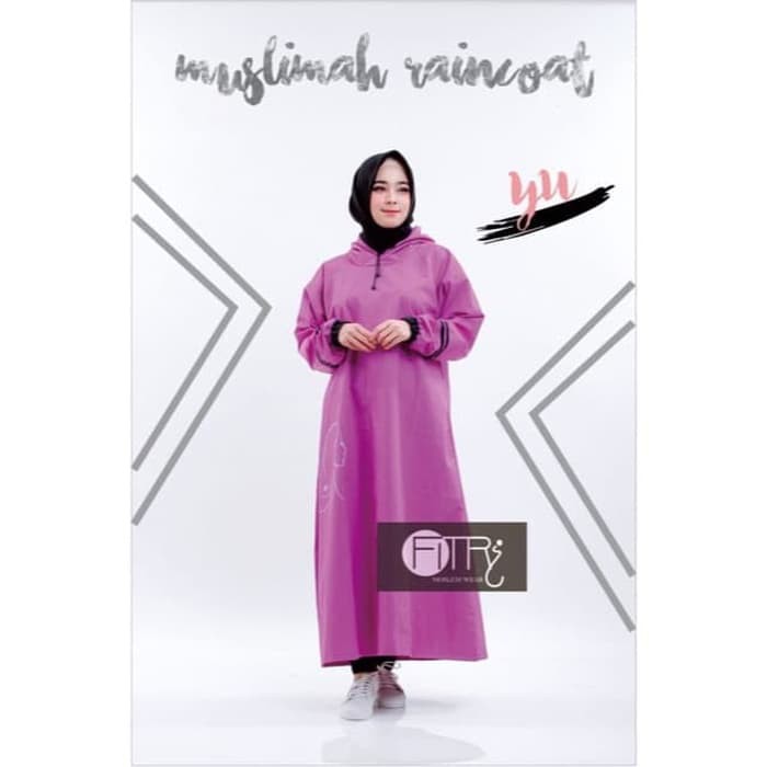 Jas Hujan / Raincoat Muslimah Model Yu Jumbo - Fuchsia