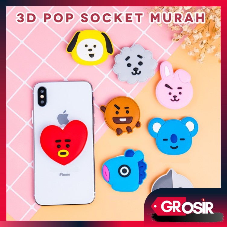 Grosir - 644 Pop Socket HP 3D Karakter Korea / Pop Socket 3D / Pop Socket Aksesoris HP