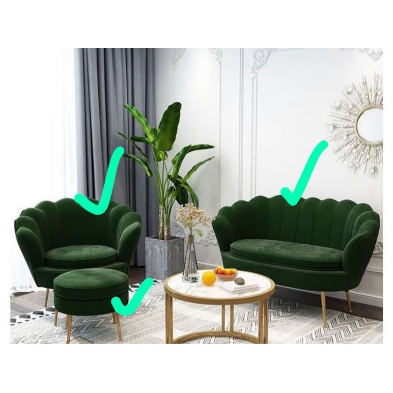 Flash Sale Sofa kerang set termurah, sofa tamu murab, kursi tamu best seller