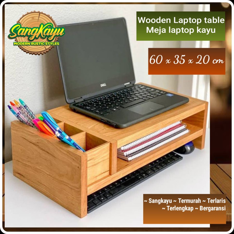 SangKayu Meja Laptop Portable Kayu Minimalis Laptop Table Meja Belajar Lesehan