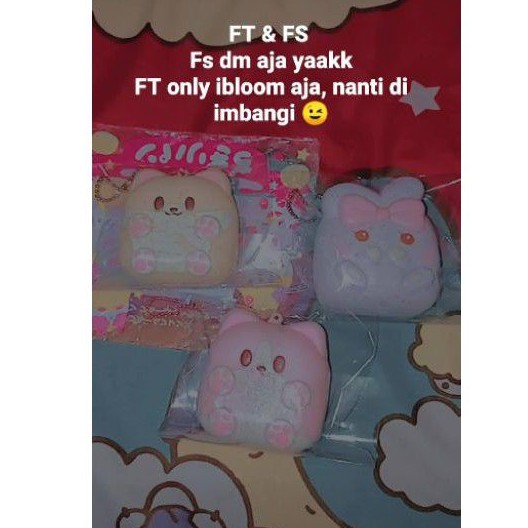 Flashsale squishy chigiri ibloom preloved merek IBLOOM,Squishy chigiri mike pan, chigiri anggelbunny