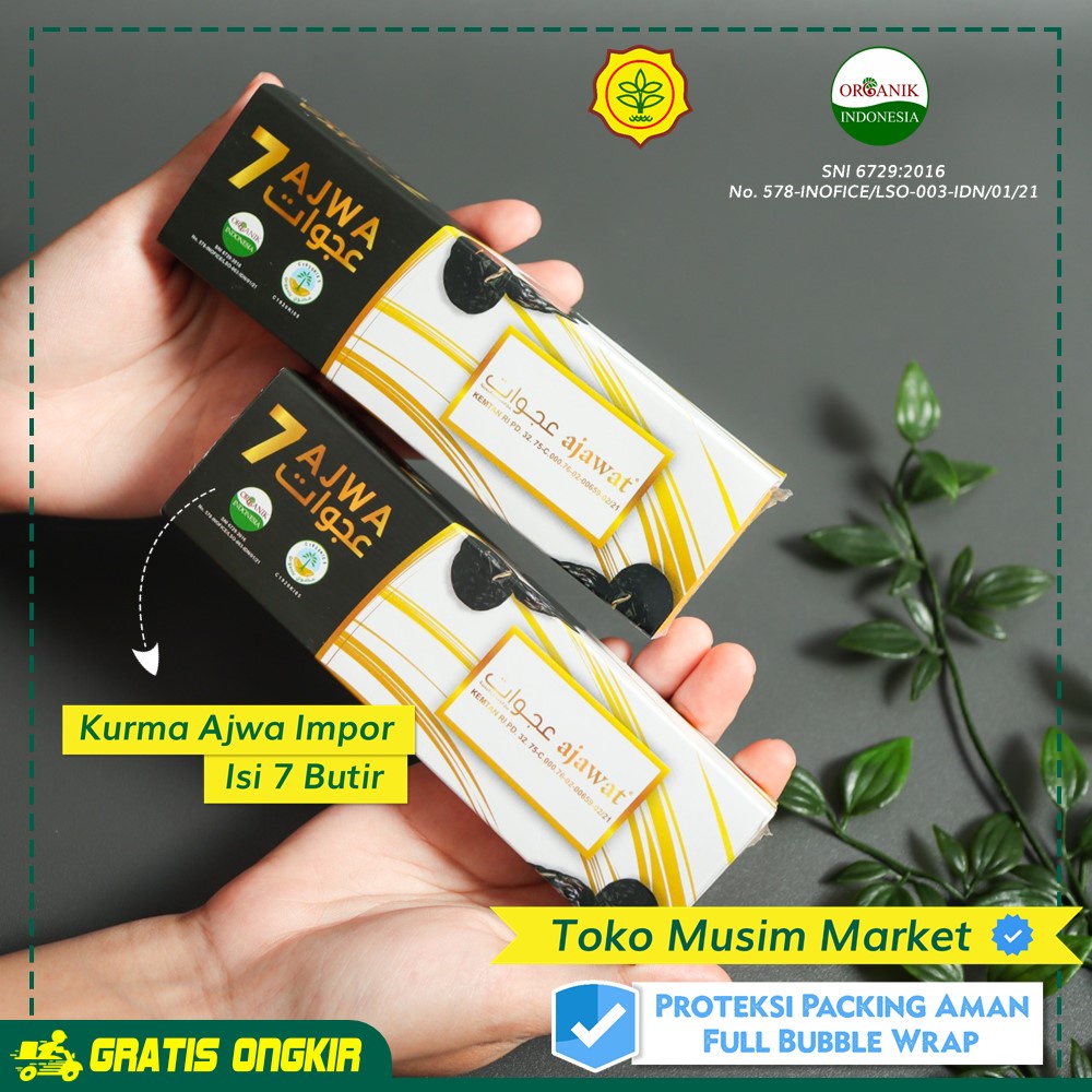 

MM Kurma AJWA Organik Madinah Premium Kurma Ajawat 7 Butir Sunnah Nabi Berkualitas